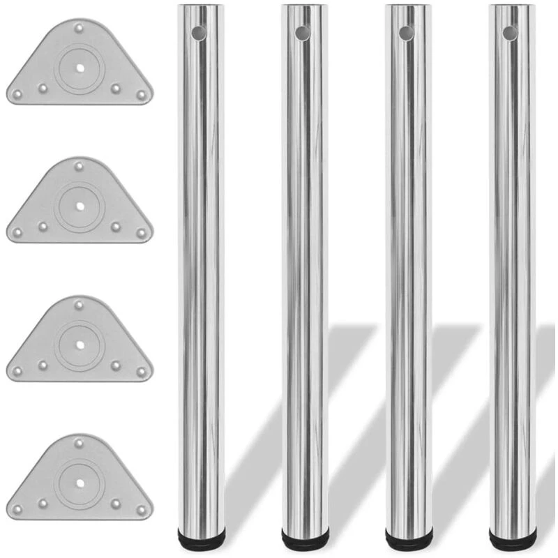 Image of VIDAXL 4 Height Adjustable Table Legs Chrome 710 mm Vidaxl 8718475946571