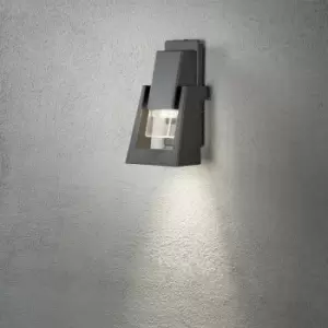 Image of Konstsmide Potenza Outdoor Modern Wall Lamp, Dark Grey, Single GU10, IP54