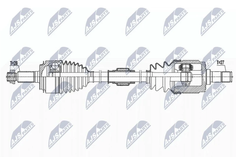 Image of NTY NPW-HD-073 Drive shaft Front Axle Right Drive Shaft (13)