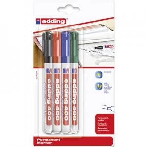 Image of Edding edding 400 4-400-4 Permanent marker Blue, Green, Red, Black waterproof: Yes