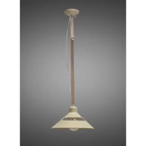 Image of Ceiling light Industrial 1 Bulb 40W E27 Medium, sandblasted metal, Beige Belt