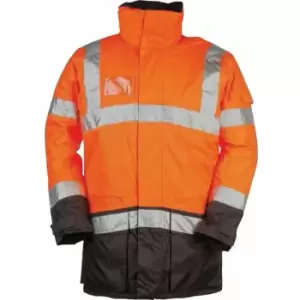 Image of Hi-vis Lightflash 2XL Orange & Navy Jacket - Navy Orange/Navy Blue - Sioen