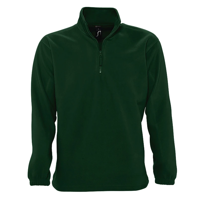 Image of SOL'S Mens Ness Zip Neck Anti-Pill Fleece Top in Green Size: Small Green Male S