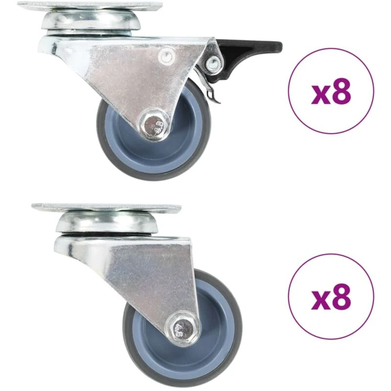 Image of VIDAXL 16 pcs Twin-wheel Swivel Casters 50 mm Vidaxl 277923