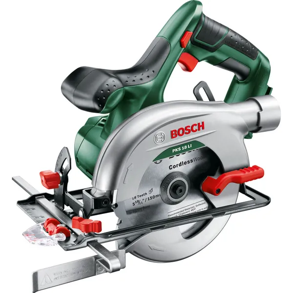 image of Bosch PKS 18 LI P4A 18v Cordless Circular Saw 150mm PKS 18 LI Batteries: 1 x 6ah Li-ion