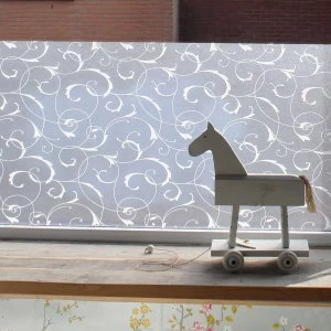 Image of Fablon Scroll Flower Window Film White