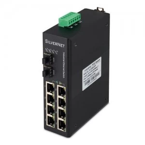 image of SilverNet 3208P-SFP Unmanaged Gigabit Ethernet (10/100/1000) Black Power over Ethernet (PoE)