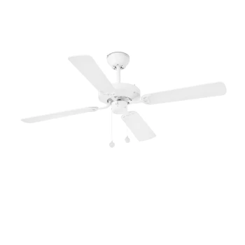 Image of Yakarta Medium Ceiling Fan White, Maple - Optional LED Light Sold Separately