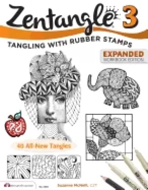 Image of zentangle 3 expanded workbook edition tangling with rubber stamps 40 origin