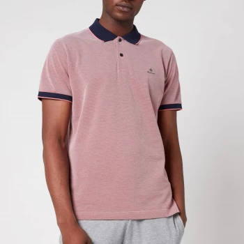 image of GANT Mens Oxford Pique Polo Shirt - Paradise Pink - S