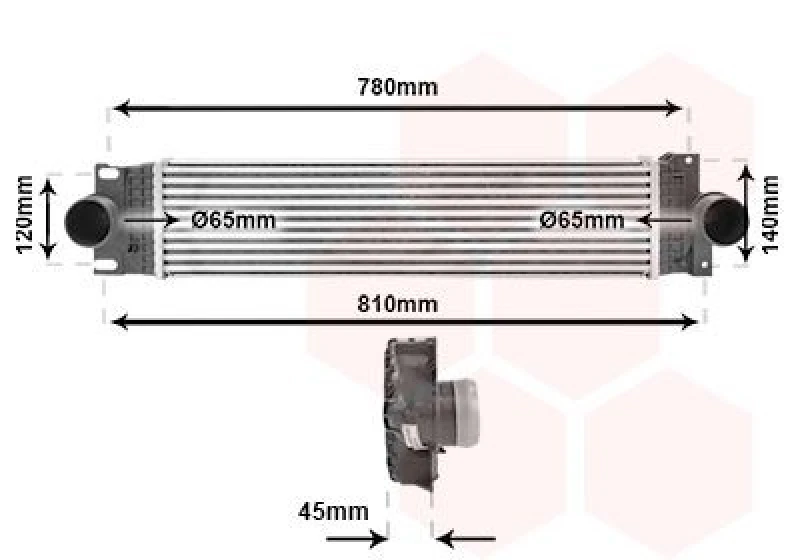 Image of VAN WEZEL Intercooler VAN WEZEL 18014713
