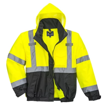 Image of PW2 Hi Vis Premium 3 in 1 Bomber Jacket Yellow / Black 3XL
