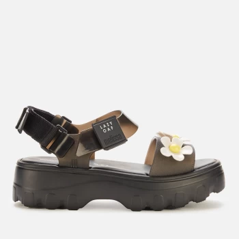 image of Melissa X Lazy Oaf Womens Kick Off Sandals - Black Bloom - UK 4