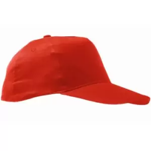 Image of SOLS Unisex Sunny 5 Panel Baseball Cap (ONE) (Red)