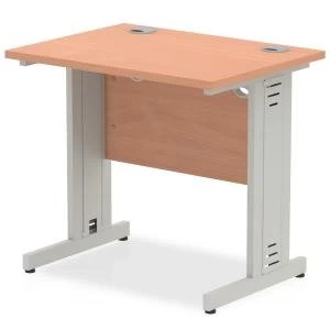 Image of Trexus Desk Rectangle Cable Managed Silver Leg 800x600mm Beech Ref