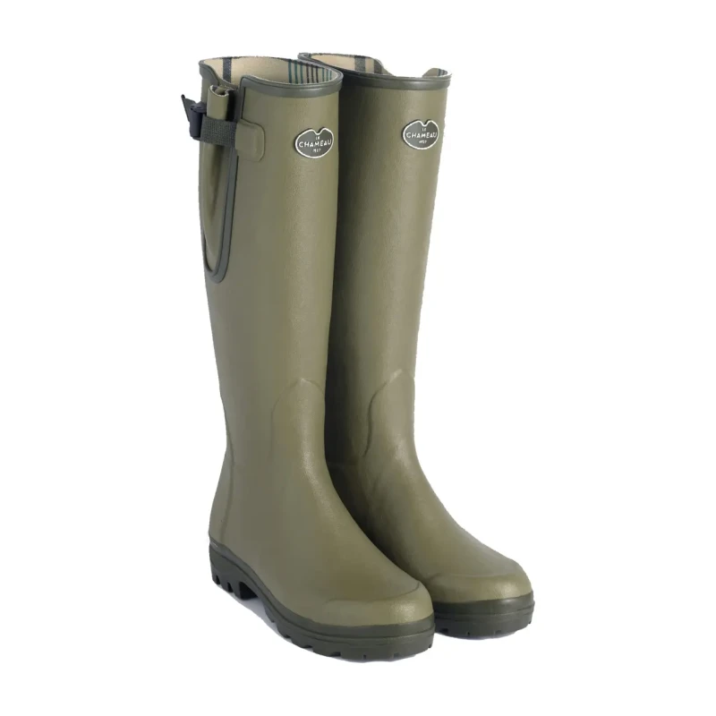 Image of Womens Lined Jersey Boots Le Chameau Vierzon Vert Female 35