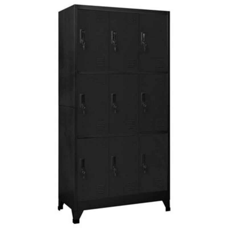Image of VIDAXL Locker Cabinet Black 90x45x180cm Steel Vidaxl 8720286701126