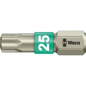 image of Wera Torsion Stainless Steel Torx Screwdriver Bit T25 25mm Pack of 1