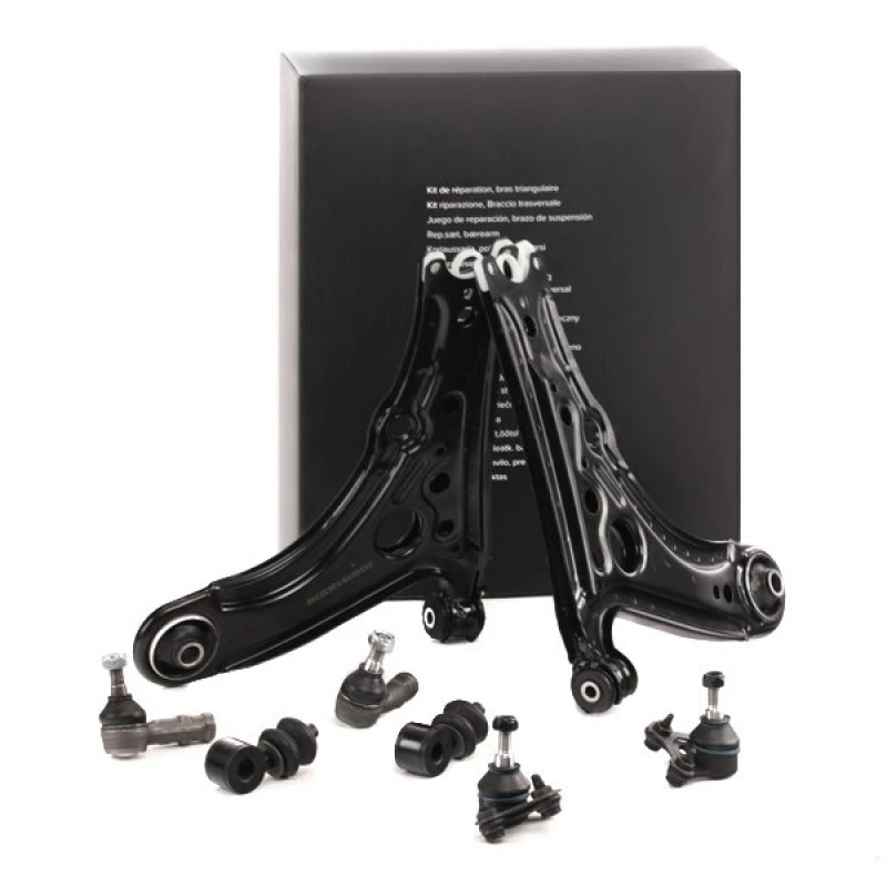 Image of RIDEX 772S0488 Control arm repair kit with fastening material, Front Axle, Control Arm Sheet Steel Suspension Kit (772)
