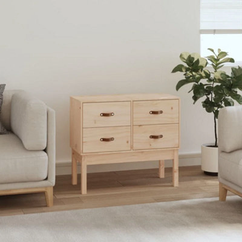 Image of Vidaxl Console Cabinet 90X40X78cm Solid Wood Pine, Brown 821739