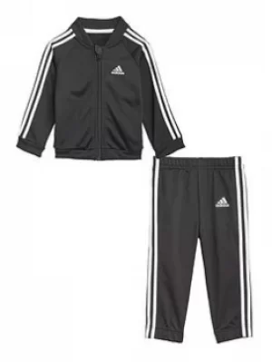 Image of Boys, Adidas Infant Unisex I 3s Tracksuit Tricot, Black/White, Size 0-3 Months