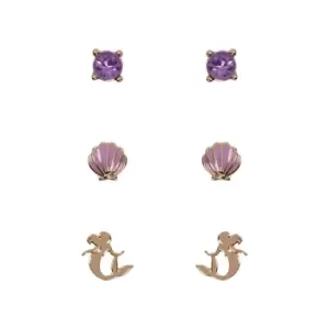 image of Disney Princess The Little Mermaid Purple & Gold Trio Earring Set SH00702YRVL