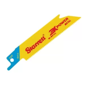 image of Starrett B414-5 Bi-Metal Reciprocating Blade, Metal Straight 100mm 14 TPI (Pack 5)