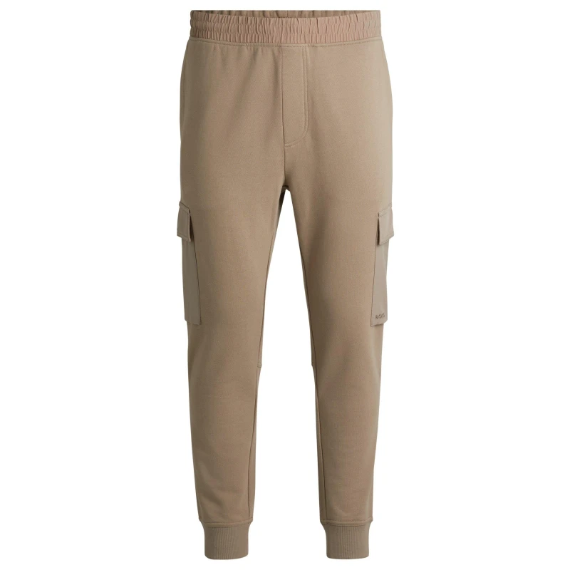 Image of Boss Mens Pocketcargo Closed Hem Fleece Trousers Open Brown 246 male S