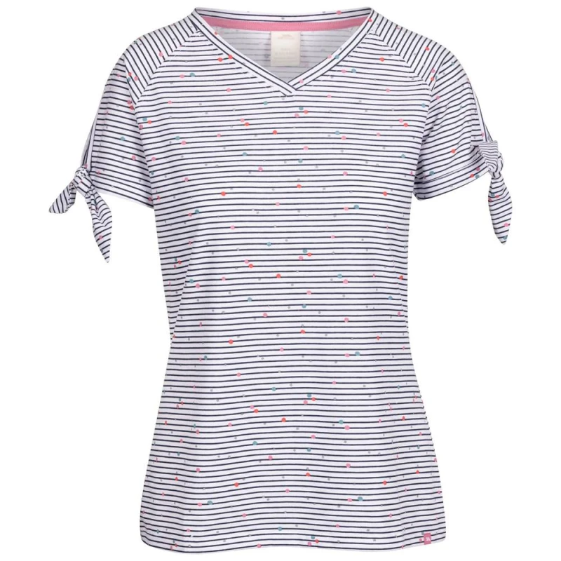 Image of Trespass Fernie Striped V Neck Top Navy female