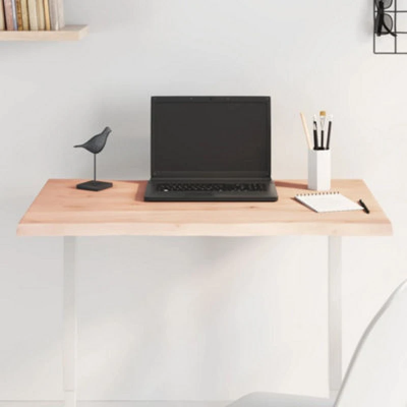 Image of Vidaxl Table Top 80X40X2cm Untreated Solid Wood Oak Live Edge, Brown 363872