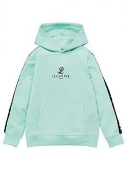 Image of Illusive London Boys Taped Overhead Hoodie - Mint, Mint, Size 9-10 Years