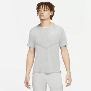 Image of Nike Dri-fit Techknit Short Sleeve Running T Shirt Mens - Grey