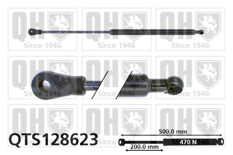 Image of QUINTON HAZELL Tailgate strut QUINTON HAZELL QTS128623