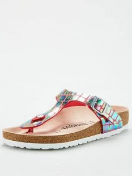 Image of Birkenstock Gizeh Metallic Flip Flops - Raspberry