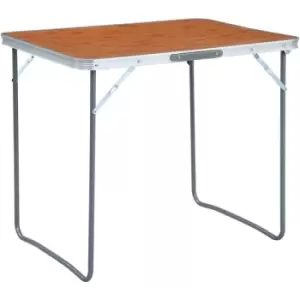 Image of Foldable Camping Table with Metal Frame 80x60cm Vidaxl Brown