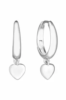 image of Recycled Sterling Silver 925 Mini Heart Huggie Earrings