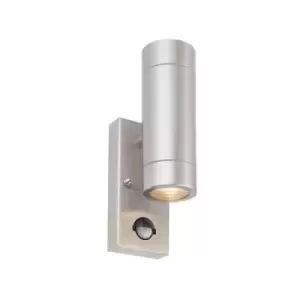 Image of Atlantis 2 Light Outdoor PIR Up & Down Coastal Wall Light Marine Grade Brushed Stainless Steel