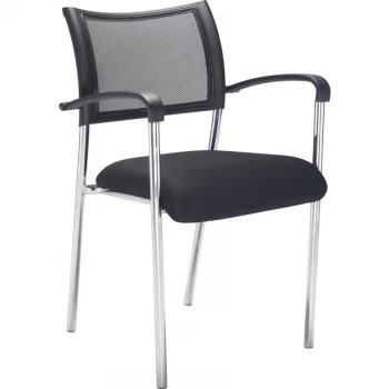 Image of TC Office Jupiter Mesh Back Conference Armchair Chrome Frame, Black