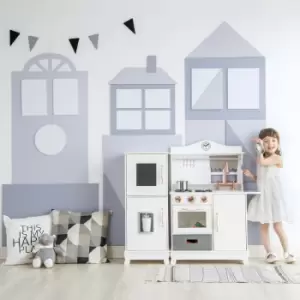 image of Little Chef Marseille Retro Play Kitchen White TD-12952A - White - Teamson Kids