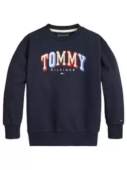 Tommy Hilfiger Boys Fun Varsity Sweatshirt - Navy, Size 10 Years