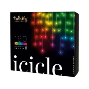 image of Twinkly Icicle 190 Smart LED Icicle Lights - Multicoloured