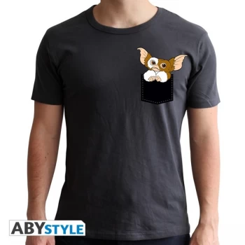 image of Gremlins - Pocket Gizmo Mens SS New Fit T-Shirt - Dark Grey