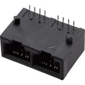 Image of BEL Stewart Connectors SS 718802 NF SS 718802 NF RJ45 Socket horizontal mount Nickel coated Metal