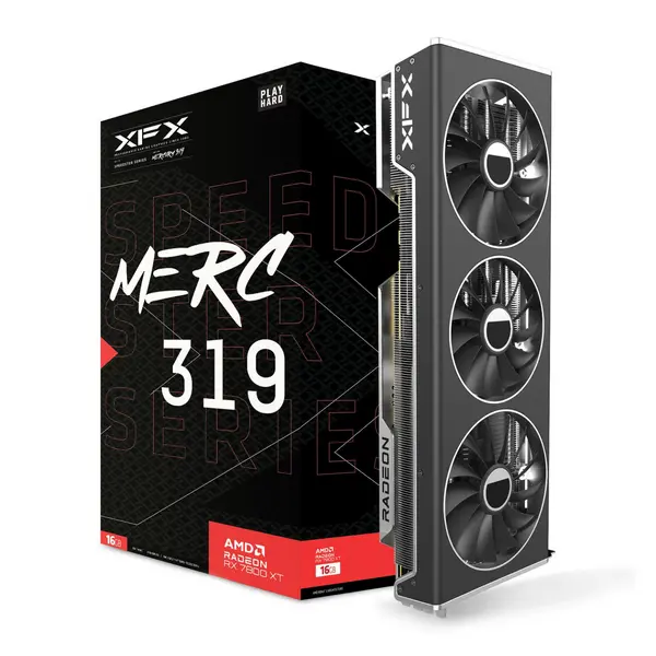 Image of XFX Radeon RX 7800 XT 16GB Speedster MERC 319 Black Ed Graphics Card