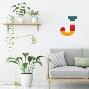 Image of Alphabet J 2 Multicolor Decorative Wooden Wall Accessory
