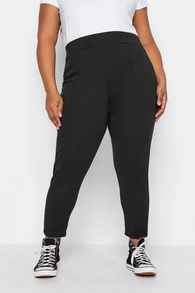 Image of Yours Black Tapered Trouser 26in, Black, Size 24, Women