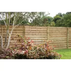 Image of Forest Garden Pressure Treated Horizontal Hit & Miss Fence Panel 6' x 6' (3 Pack) in Natural Timber