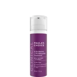 Image of Paula's Choice Clinical 0.3% Retinol and 2% Bakuchiol Treatment 30ml