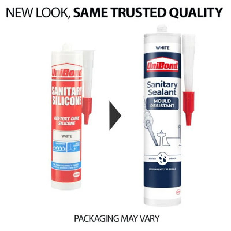Image of UniBond Silicone Sanitary Sealant - White White