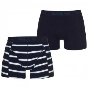 image of SoulCal 2 Pack Boxers - Indigo/Stripe